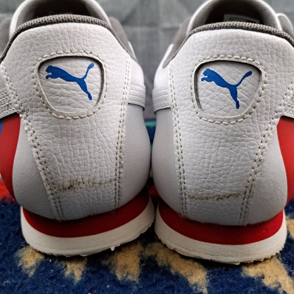 %Men\'s Puma Roma Retro White/Red-Indigo Size 12 (371514 01) A 47 main image 8